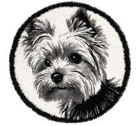 AMBATTERY Kit de Tapis de Crochet à Point Noué Set, Animal Chien Tapis à Point noué Loquet Bricolage,Nouer Création de Crocher pour Adultes,50x50cm