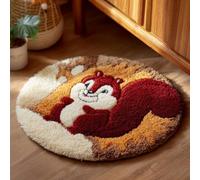 AMBATTERY Kit de Tapis de Crochet à Point Noué Set,Écureuil