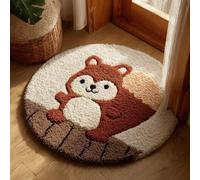 AMBATTERY Kit de Tapis de Crochet à Point Noué Set,Écureuil