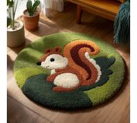 AMBATTERY Kit de Tapis de Crochet à Point Noué Set,Écureuil