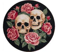 AMBATTERY Kit de Tapis de Crochet à Point Noué Set, Fleurs et os Tapis à Point noué Loquet Bricolage,Nouer Création de Crocher pour Adultes,50x50cm