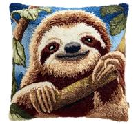 AMBATTERY Kit D'Oreiller À Crochet De Verrouillage paresseux animal Verrouillage Loquet Crochet Coussin Kits, Kit Point Noué Coussin 43x43csm