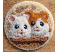 AMBATTERY Kit Tapis à Crochet à Loquet Adultes, Cochon d'Inde Kit Tapis Crochet,Latch Hook Rug,Carpet Making Crafts DIY Craft Gifts,50x50cm