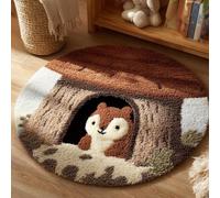 AMBATTERY Kit Tapis à Crochet à Loquet Adultes,Écureuil