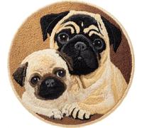 AMBATTERY Kits de Crochet de Loquet Animal Chien Point de Croix,Kit Tapis Point Noué à Faire,Latch Hook Kit de Tapisserie pour Adultes,Débutants,50x50cm