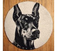 AMBATTERY Kits de Crochet de Loquet Animal Chien Point de Croix,Kit Tapis Point Noué à Faire,Latch Hook Kit de Tapisserie pour Adultes,Débutants,50x50cm