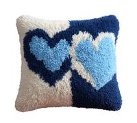 AMBATTERY Loquet Crochet Kit Complet Housse de Coussin, forme de cœur Kit Coussin au Point Noué,Crochet pour Adultes Débutants,43x43cm