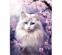 AMBATTERY Loquet Crochet Kit Ensemble De Tapis À Crochet, Chat Mignon, Animal, Nouage, Point De Croix, pour Débutants Et Adultes, Kit D'Outils De Fabrication De Tapis 23x35in