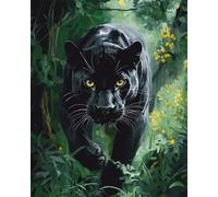 AMBATTERY Punch Needle Kit Adulte Portrait Animalier Du Léopard Kit De Fabrication De Tapis Pour Adultes Grand Coussin Latch Mat Yourself Knotting Beginners,Diy Latch Hook Kits Tapisserie 35x46in