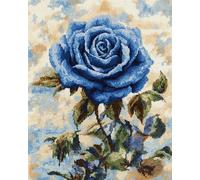 AMBATTERY Punch Needle Kit Adulte Rose Bleuetapis À Loquet pour Bricolage avec Ensembles D'Outils De Coussin De Point De Croix pour Débutants Et Adultes Kit De Tapisserie À Broder Grand 35x46in