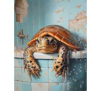 AMBATTERY Punch Needle Kit Adulte Tortue Rétrotapis À Loquet pour Bricolage avec Ensembles D'Outils De Coussin De Point De Croix pour Débutants Et Adultes Kit De Tapisserie À Broder Grand 21x29in