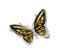AMBEDORA P24M Broche en argent sterling 925 avec ambre