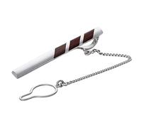 AMBEDORA Pince à cravate en argent avec ambre, style moderne, ambre naturel de couleur cerise, cadeau pour homme, argentée, Ambre