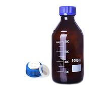 Amber Brown Round Media Storage Bottle 100ml-2000ml with GL45 5-Hole Mobile Phase Cap(500ml)
