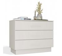 AMBER - Commode 3 tiroirs 85x66x40 pour chambre et salon - Beige