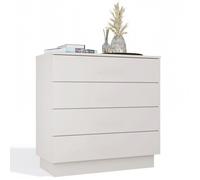 AMBER - Commode 4 tiroirs 85x84x40 pour chambre et salon - Beige