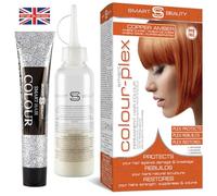 Amber Copper Hair Dye Permanent with Plex Hair Care, PPD free hair dye 100% Grey Hair Coverage Hair dye kit, Ginger Permanent Hair Colour for women and men, Cruelty-Free Vegan Hair Dye by Smart Beauty