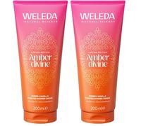 Amber Divine - Crème de Douche Hydratante & Douce - Nettoie en Douceur - 100% Ingrédients Naturels - Parfum Oriental Vanille, Labdanum & Vétiver - 200 ml (Lot de 2)