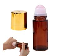 Amber Glass RollOn Vessel | Fifty Milliliter Refillable Crystal Sphere Travel Container | Aromatherapy Perfume Oil Blend Gym Purse Hygiene Camping Gift SelfCare Relaxation Spa Wellness Beauty