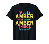 Amber Here Doing Amber Things Funny Amber Name T-Shirt