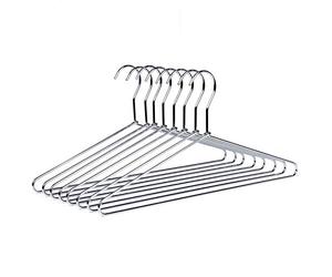 Amber Home Lot de 10 Cintres de Vêtements en Fer Métal Chromé Argenté 43cm, Élégants et de Qualité, pour Costumes T-Shirts Chemises Vestes Robes, Durables