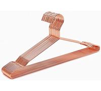 Amber Home Lot de 10 Cintres de Vêtements en Fer Métal Cuivre Rouge Or Rose 43cm, Élégants et de Qualité, pour Costumes T-Shirts Chemises Vestes Robes, Encoches Antidérapantes, Durables
