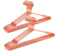 Amber Home Lot de 10 cintres en Fil de métal Solide avec encoches Rose Copper 20