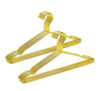 Amber Home Lot de 20 Cintres de Vêtements en Fer Métal Or Doré 43cm, Élégants et de Qualité, pour Costumes T-Shirts Chemises Vestes Robes, Encoches Antidérapantes, Durables