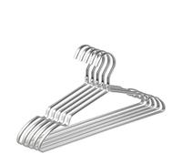 Amber Home Lot de 20 Cintres en Fer Aluminum 42cm, Matte Argenté Métal Cintre pour Vêtements Costumes T-Shirts Chemises Vestes Robes, Encoches Antidérapantes, Élégants et de Qualité, Durables