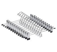 Amber Home Lot de 26 cintres Robustes en métal pour Pantalons, Jupes, cintres empilables avec 2 Clips réglables, cintres à Clips en Cascade pour économiser de l'espace pour Jeans, Pantalons
