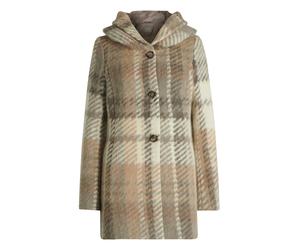 Amber & June Manteau mi-saison marron / olive / blanc, Taille M-L