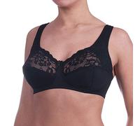 AMBERBRA Beatrise Noir sans Armatures, Taille Plus, Une Couverture complète et Prise en Charge Soutien-Gorge - Noir - 105B