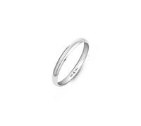 Amberta Alliance de Mariage en Or 18 Carats pour Femme | Bague en Or Blanc ou Jaune Simple de Qualité Supérieure Italienne: Bague Or Blanc 2 mm 57