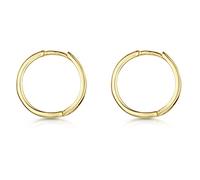 Amberta® Anneaux Articulés En Argent Fin Sterling 925 - Plaqué Or 18K - Boucle D’Oreille Ronde Charnière Créole - Diamètre: 20mm