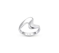 Amberta Bague Wave en Argent Sterling 925 pour Femme | de Pouce | Vague Massif - Taille 52.5