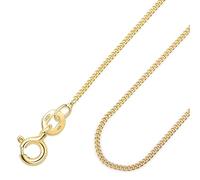 Amberta® Bijoux - Collier - Chaîne Argent 925/1000 - Plaqué Or 18K - Maille Gourmette - Largeur 1.05 mm - Longueur 40 45 50 55 60 70 cm