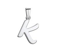 Amberta Bijoux - Pendentif en Forme de Initiale en Argent Sterling 925 - Charm Classique pour Femme à la Mode - Lettre K