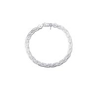 Amberta Bracelet pour Femmes en Argent 925/1000 Maille Miroir 5 mm Longueur 19 cm: Argent