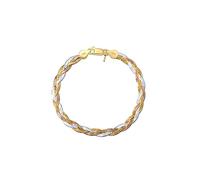 Amberta Bracelet pour Femmes en Argent 925/1000 Maille Miroir 5 mm Longueur 19 cm: Multicouleurs