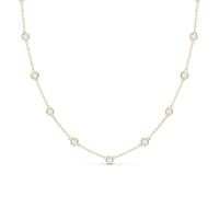 Amberta Collier avec Pendentifs pour Femme en Argent Sterling 925 avec Zircones | Collier Brillant pour Femme | Collier avec Pierres Précieuses: Collier Diamant Ras du Cou en Or