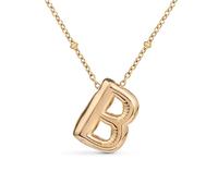 Amberta Collier de Lettres à Bulles en Or pour Femme et Adolescentes | Pendentif Initiale en Acier Inoxydable Plaqué Or 18 Carats Bubble Balloon Lettre Épaisse Chaîne Personnalisée Prénom: B