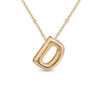 Amberta Collier de Lettres à Bulles en Or pour Femme et Adolescentes | Pendentif Initiale en Acier Inoxydable Plaqué Or 18 Carats Bubble Balloon Lettre Épaisse Chaîne Personnalisée Prénom: D