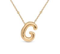 Amberta Collier de Lettres à Bulles en Or pour Femme et Adolescentes | Pendentif Initiale en Acier Inoxydable Plaqué Or 18 Carats Bubble Balloon Lettre Épaisse Chaîne Personnalisée Prénom: G