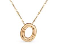 Amberta Collier de Lettres à Bulles en Or pour Femme et Adolescentes | Pendentif Initiale en Acier Inoxydable Plaqué Or 18 Carats Bubble Balloon Lettre Épaisse Chaîne Personnalisée Prénom: O