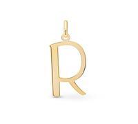Amberta Pendentif Initiale en Or Jaune 14ct pour Femme | Pendentif Lettre en Or Massif | Pendentifs Seuls sans Chaîne: Lettre R