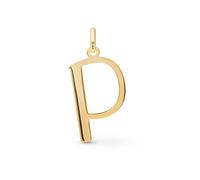 Amberta Pendentif Initiale en Or Jaune 14ct pour Femme | Pendentif Lettre en Or Massif | Pendentifs Seuls sans Chaîne: Lettre P