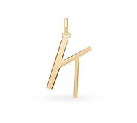 Amberta Pendentif Initiale en Or Jaune 14ct pour Femme | Pendentif Lettre en Or Massif | Pendentifs Seuls sans Chaîne: Lettre K