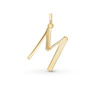 Amberta Pendentif Initiale en Or Jaune 14ct pour Femme | Pendentif Lettre en Or Massif | Pendentifs Seuls sans Chaîne: Lettre M