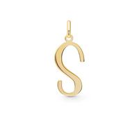 Amberta Pendentif Initiale en Or Jaune 14ct pour Femme | Pendentif Lettre en Or Massif | Pendentifs Seuls sans Chaîne: Lettre S
