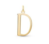 Amberta Pendentif Initiale en Or Jaune 14ct pour Femme | Pendentif Lettre en Or Massif | Pendentifs Seuls sans Chaîne: Lettre D